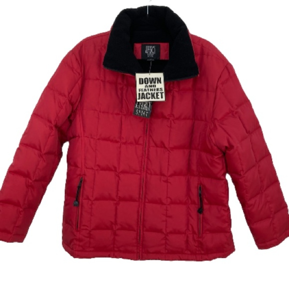 J.Percy Sport Insulated Down & Feathers Puffer Jacket Red Ski Snow Parka